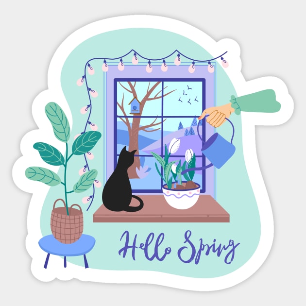 Hello Spring Sticker by DanielK